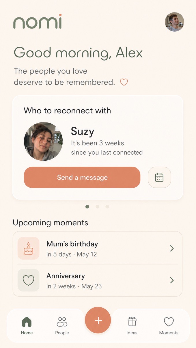 nomi: a gentle reconnect nudge